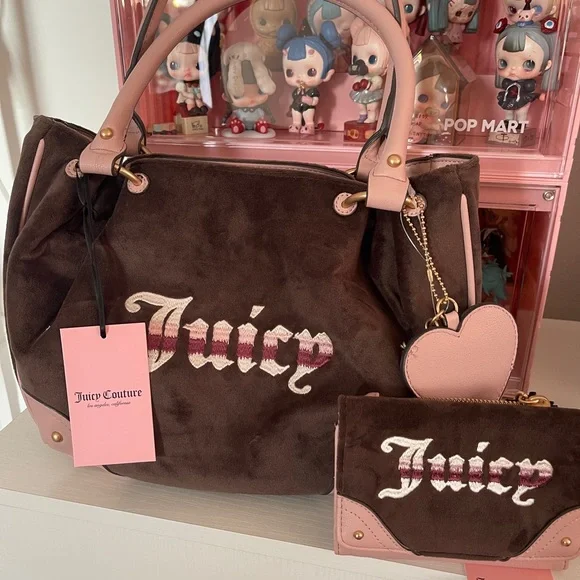 Juicy Couture Brown and Pink Shoulder Bag - Picture 2 of 6